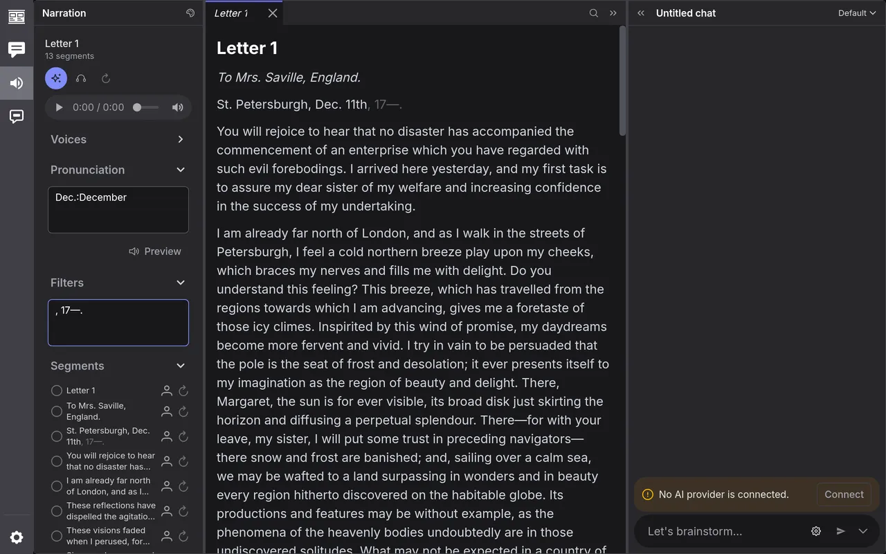 A pronunciation hint and a filter, and the filtered words greyed in the letter