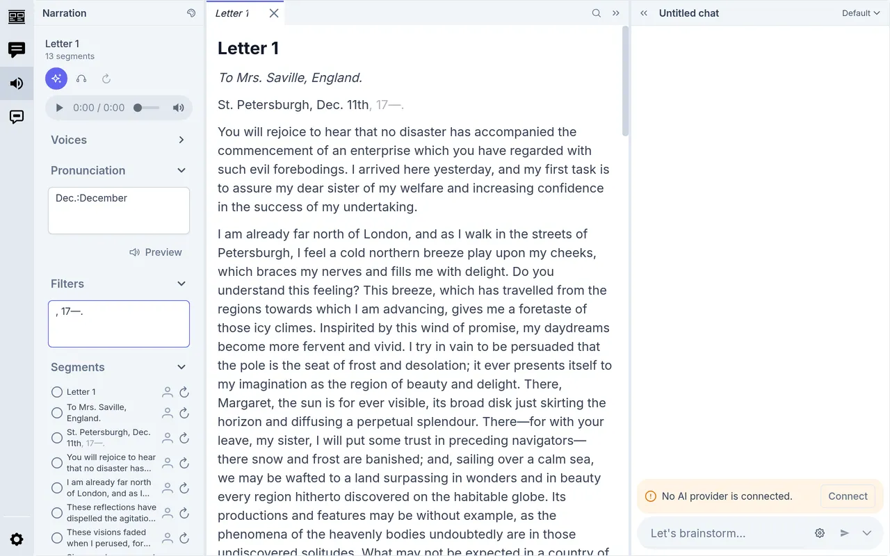 A pronunciation hint and a filter, and the filtered words greyed in the letter