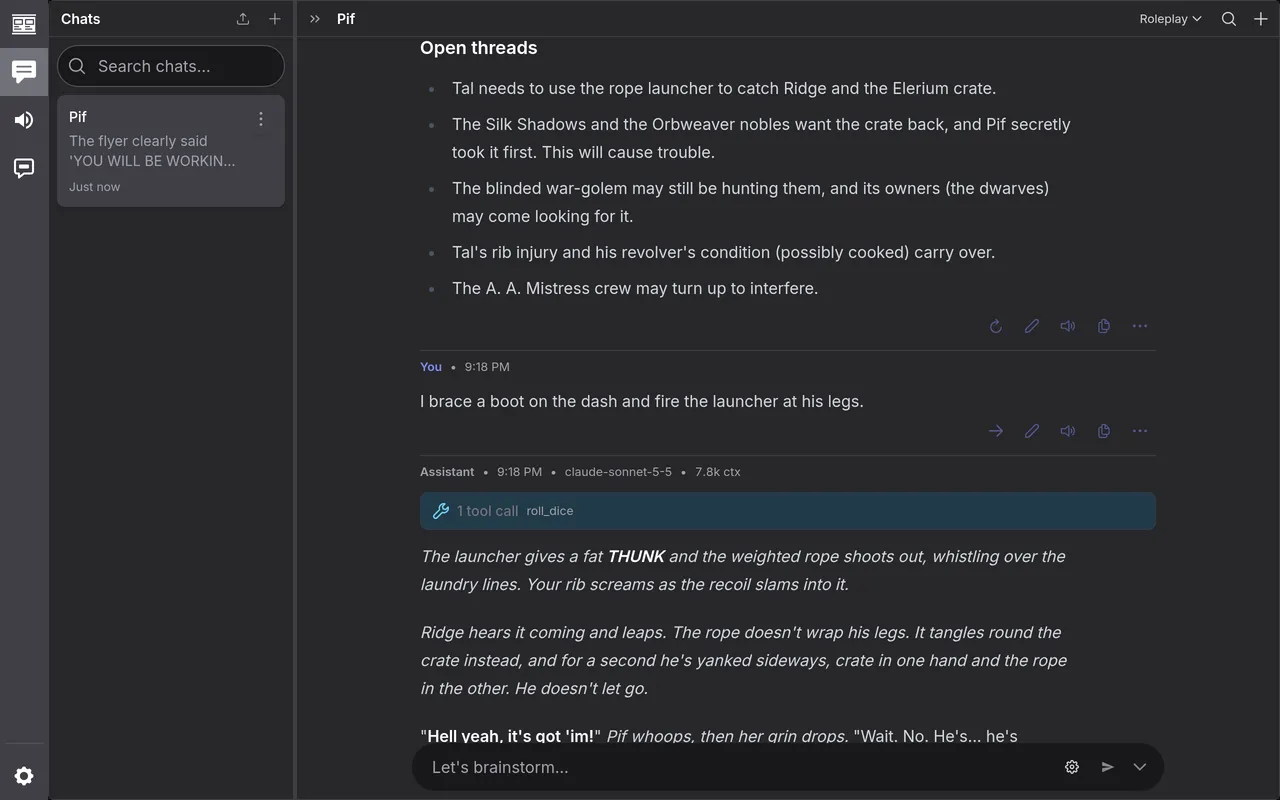 The first turn after the summary, at a third of the size