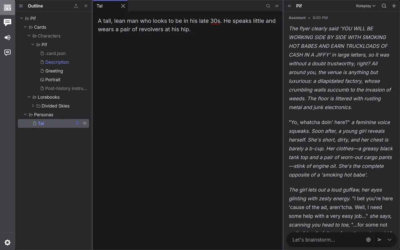 Tal pinned to the chat, and Pif's greeting