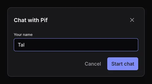 Starting a chat with Pif as Tal