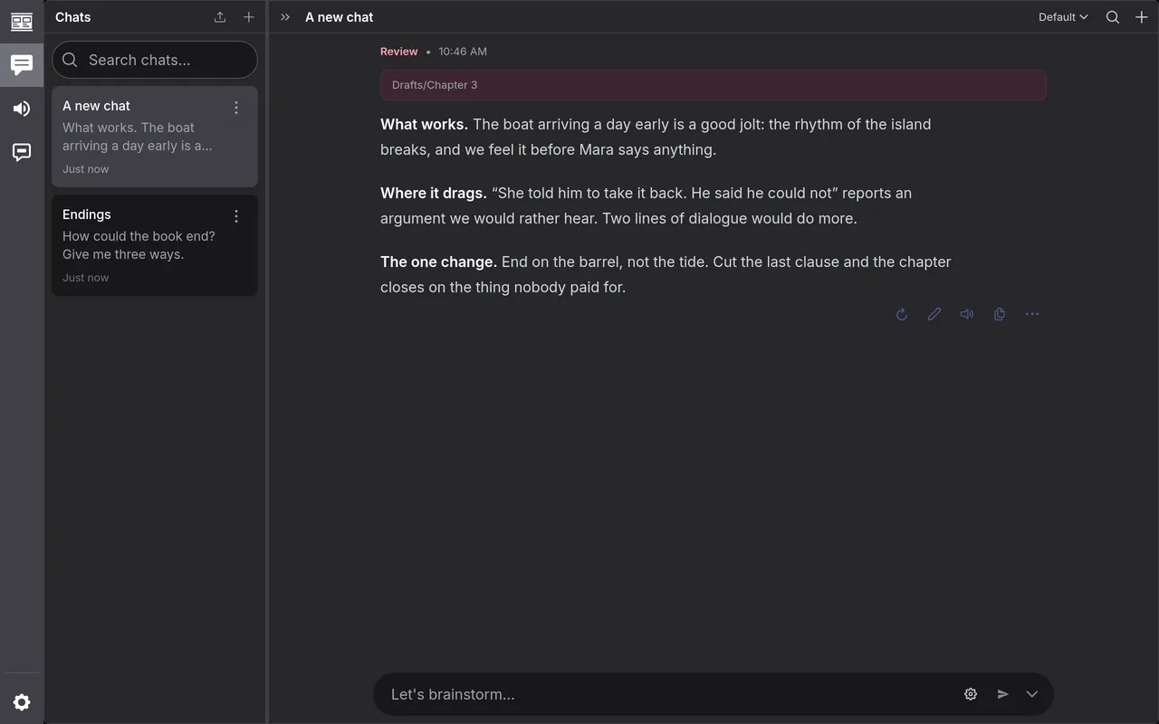 The review skill’s critique, as a turn of its own